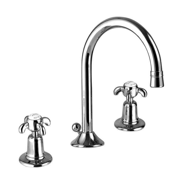 3-Hole Basin Mixer With Swan Neck