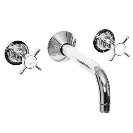 Traditional Wall Mounted Basin Mixer – Classic 3-Hole Tap
