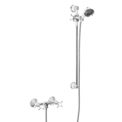 Traditional Shower Mixer With Handset On Sliding Rail