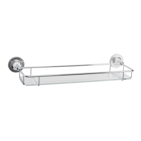 Glass Shelf With Rail - Porcelain Stem